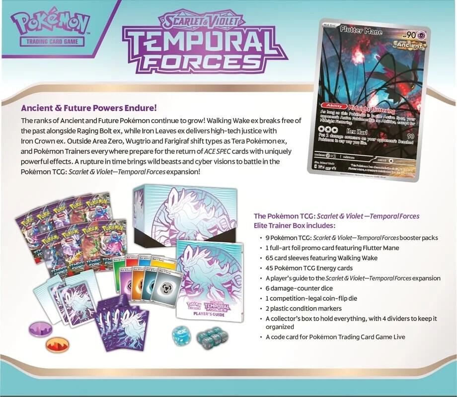 Pokemon Scarlet & Violet - Temporal Forces Elite Trainer Box (Walking Wake)