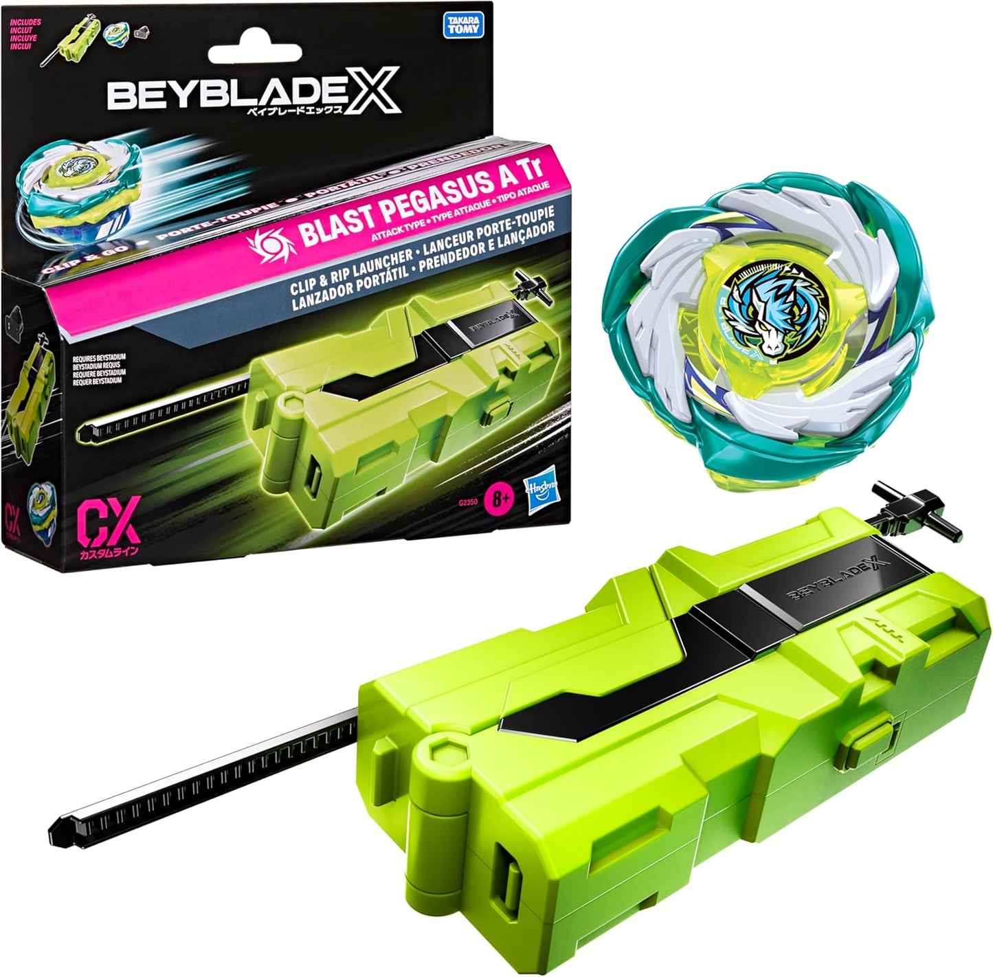 Beyblade X: Blast Pegasus A Tr + Clip and Rip Launcher