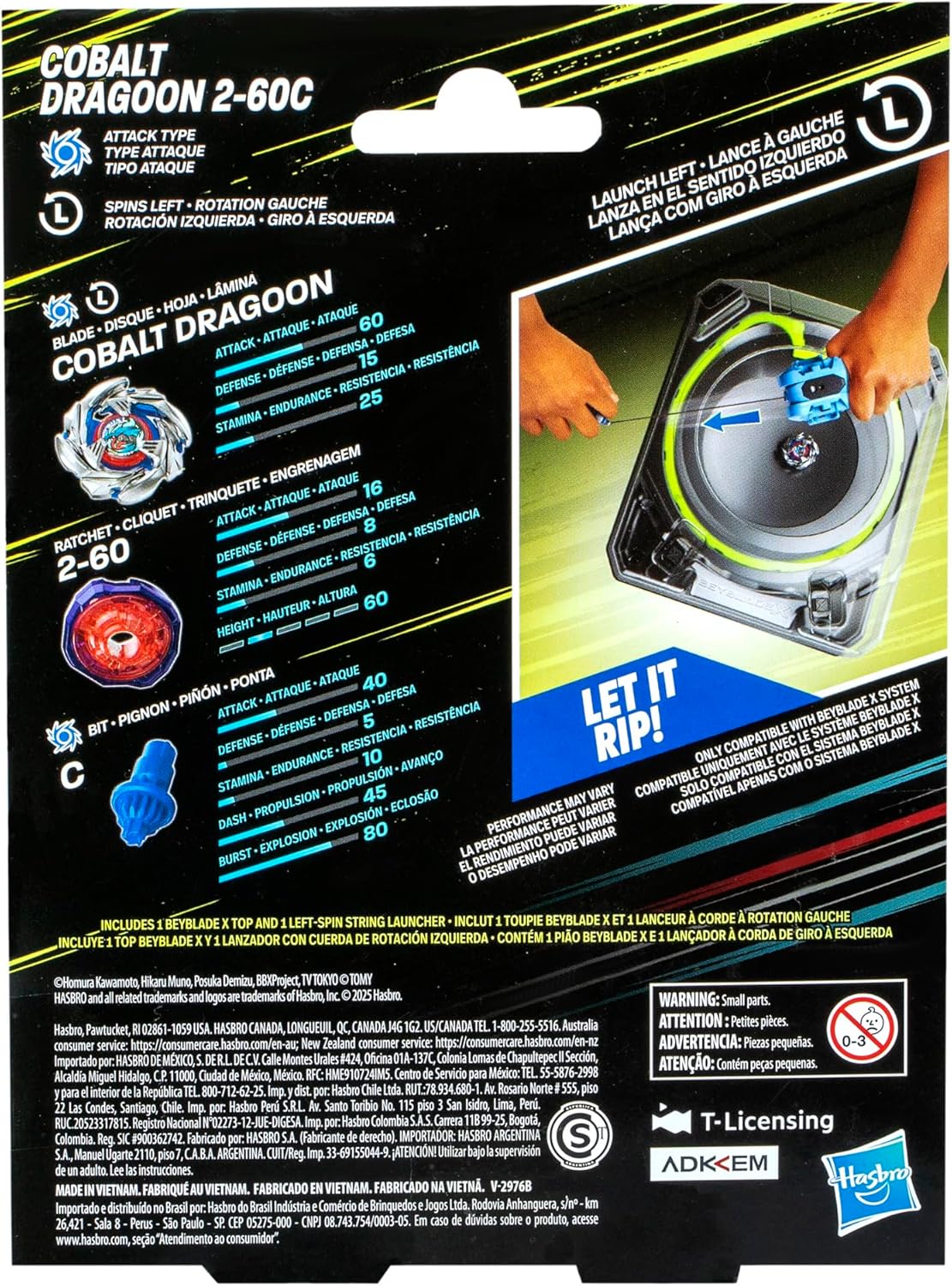 Beyblade X: Cobalt Dragoon 2-60C Deluxe Left-Spin String Launcher Set