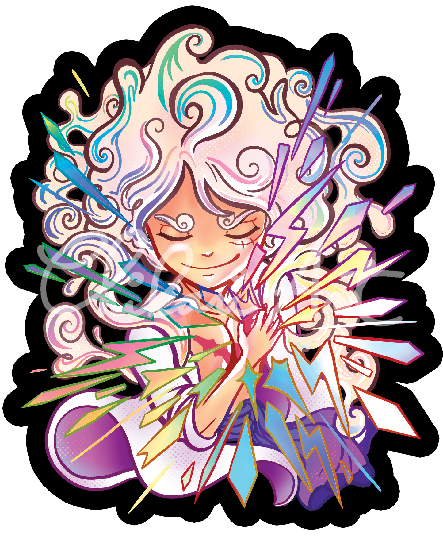 Custom Artwork Holographic Sticker: Beat Loudly, Heartbeat