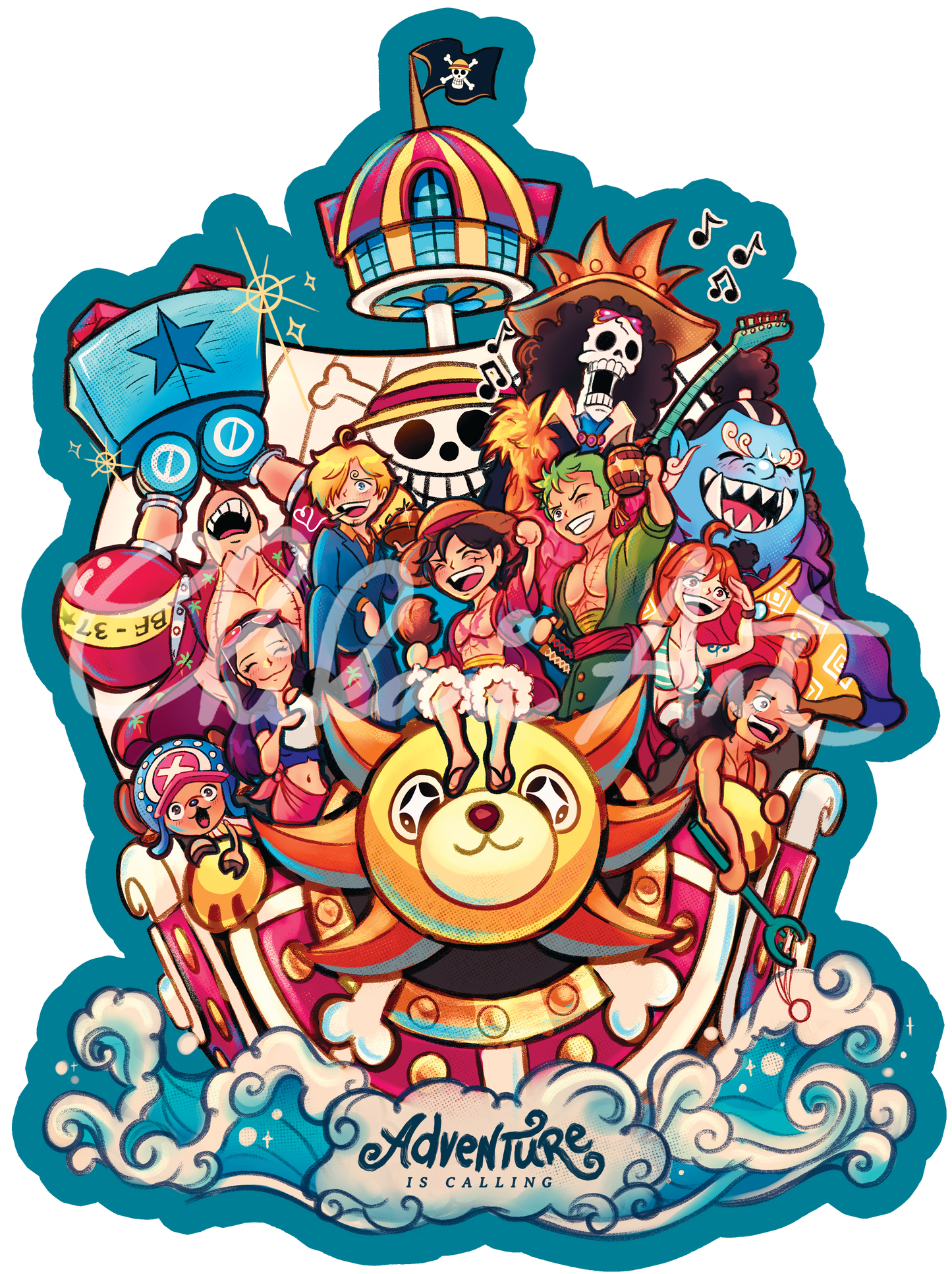 Custom Artwork Sticker: Ship of Dreams