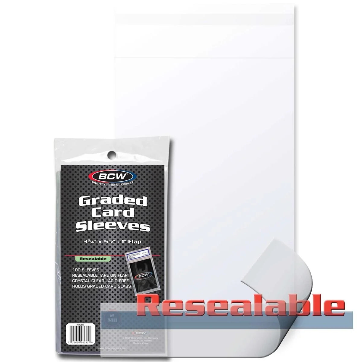 BCW: Resealable Graded Card Sleeves (100 Count)