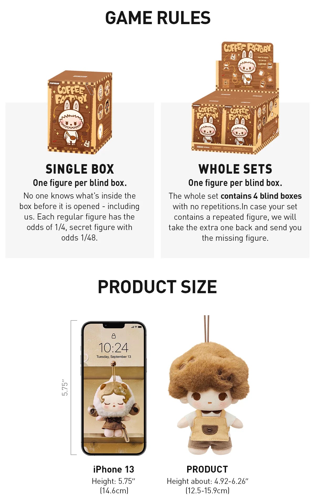 POP MART - POP BEAN Coffee Factory Series Plush Pendant