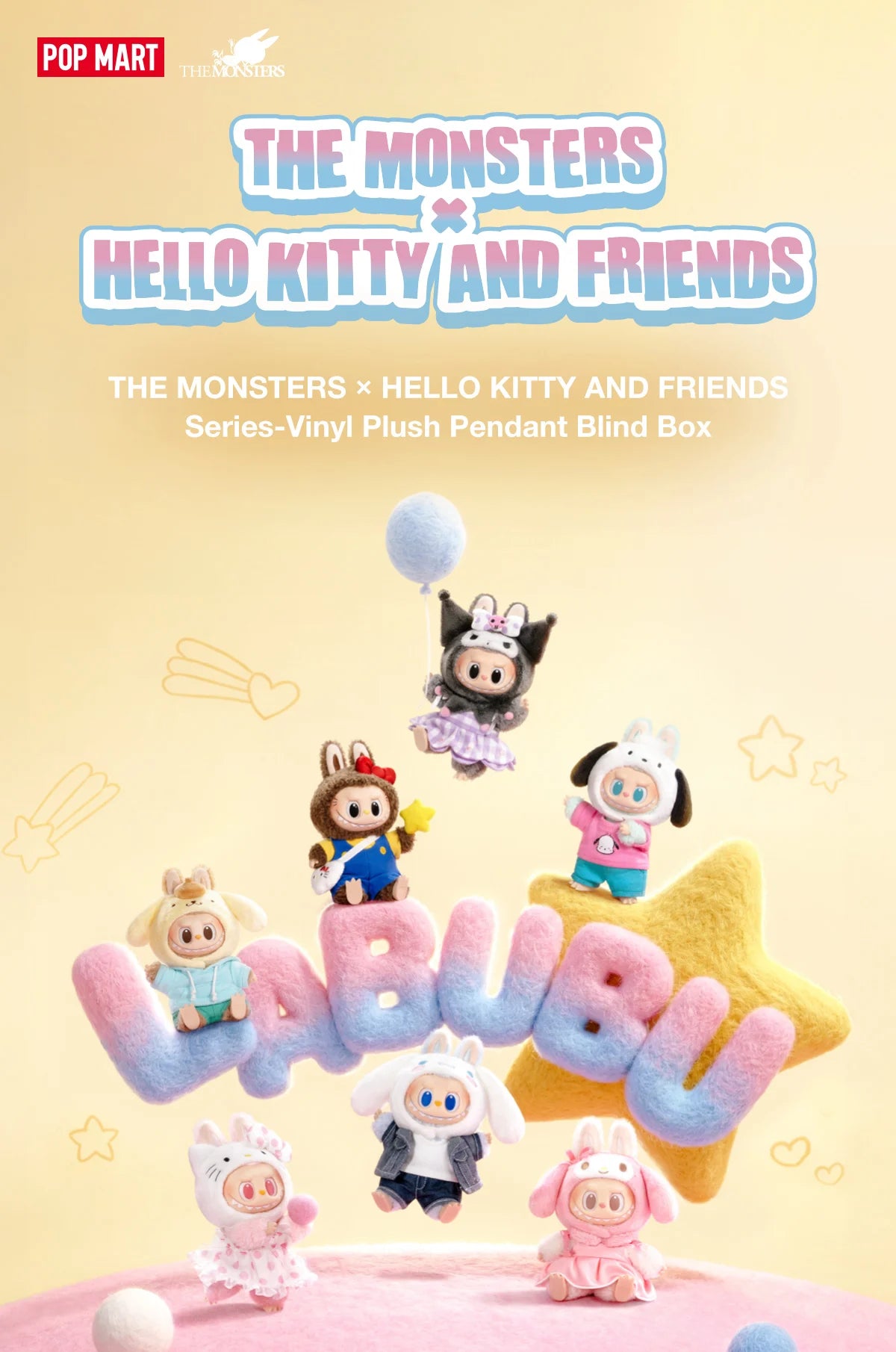 POP MART: THE MONSTERS x Hello Kitty and Friends Series Vinyl Plush Pendant