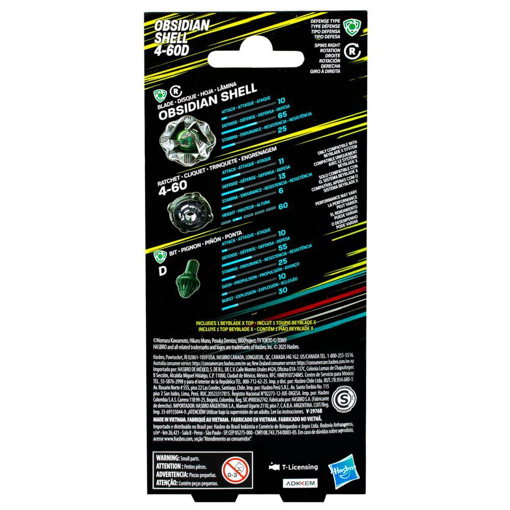 Beyblade X: Obsidian Shell 4-60D Booster Pack Set