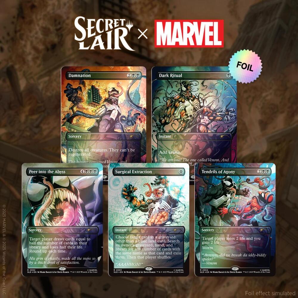 Magic: The Gathering - Secret Lair x Marvel's Spider-Man (Venom Unleashed Colors - Rainbow Foil Edition)