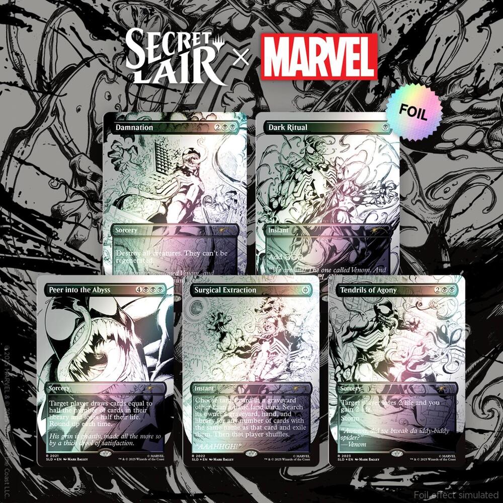 Magic: The Gathering - Secret Lair x Marvel's Spider-Man (Venom Unleashed Inks - Rainbow Foil Edition)