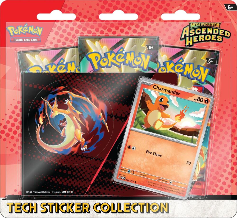 Pokemon TCG: Mega Evolution - Ascended Heroes Charmander Tech Sticker Collection