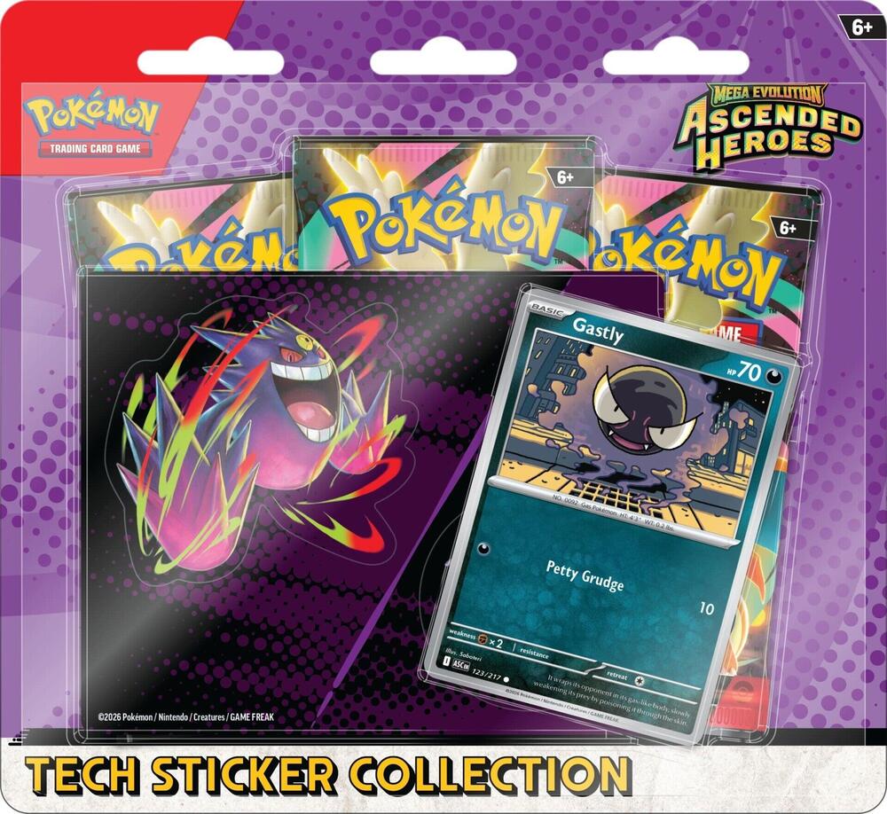 Pokemon TCG: Mega Evolution - Ascended Heroes Gastly Tech Sticker Collection