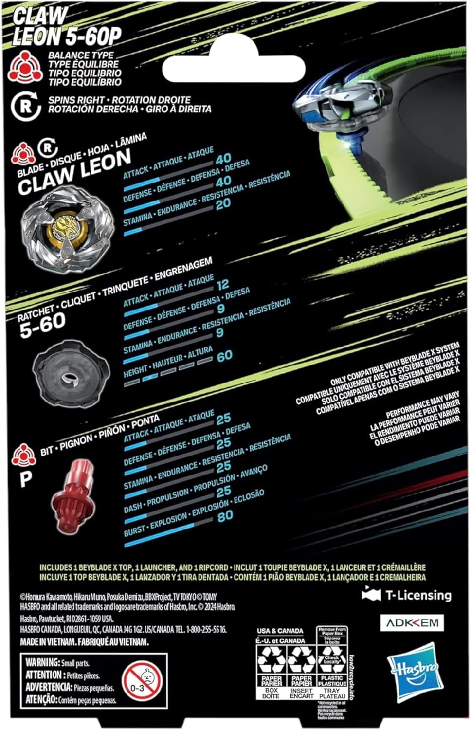 Beyblade X: Claw Leon 5-60P Starter Pack Set