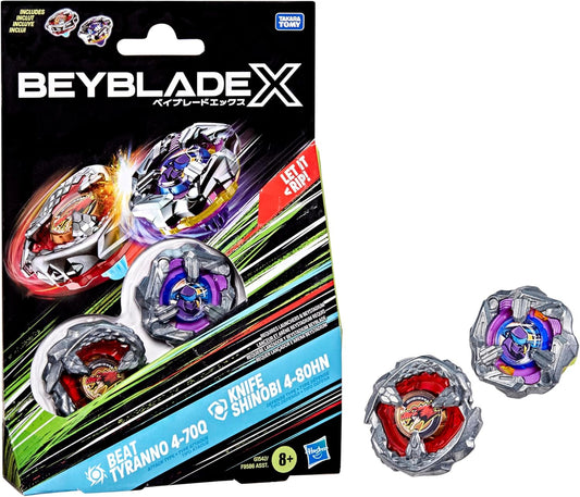 Beyblade X: Beat Tyranno 4-70Q & Knife Shinobi 4-80HN Dual-Pack Set