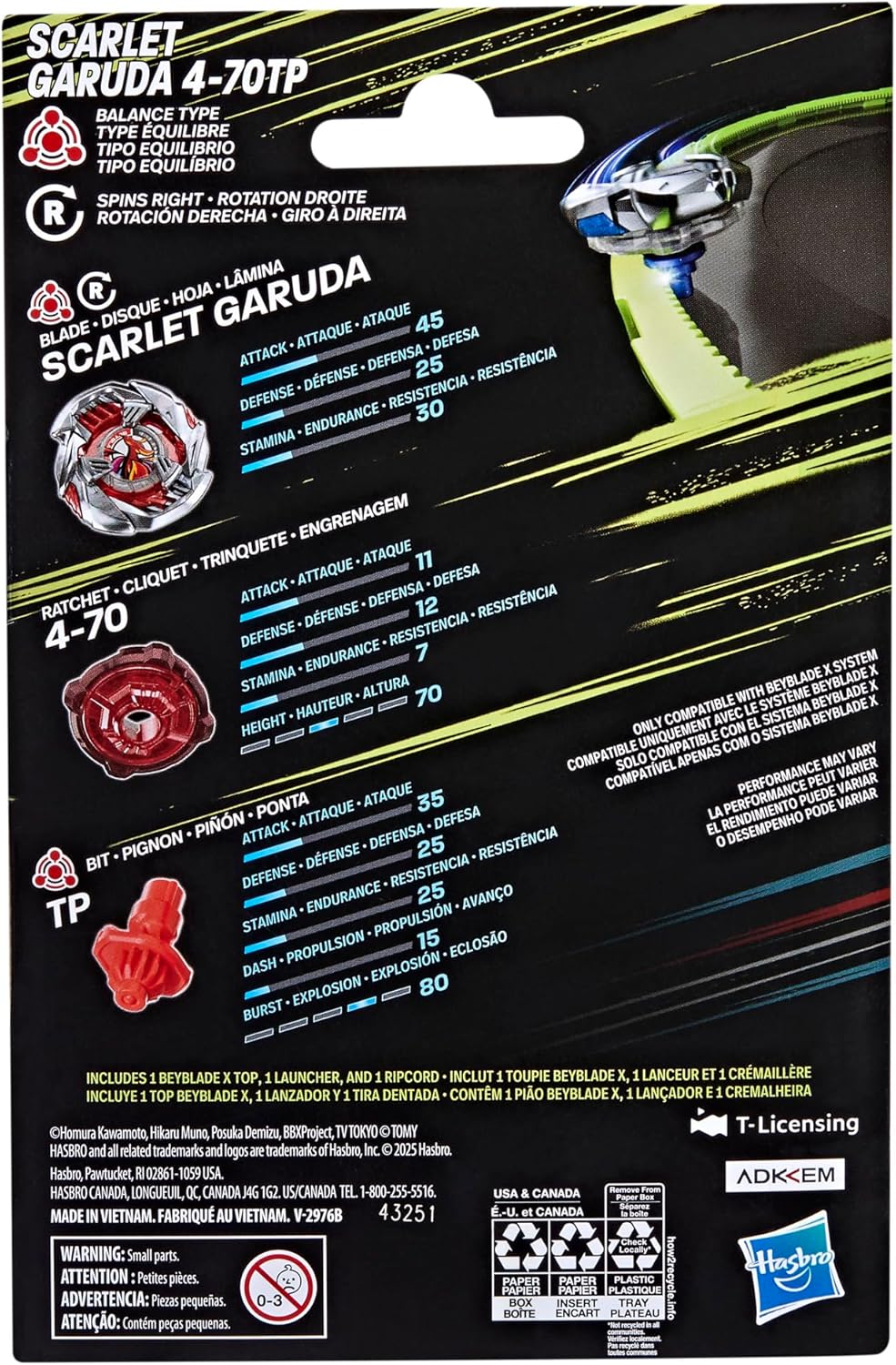 Beyblade X: Scarlet Garuda 4-70TP BX Starter Pack Set