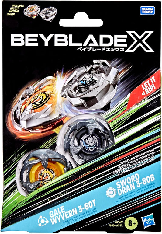 Beyblade X: Gale Wyvern 3-60T & Sword Dran 3-80B Dual-Pack Set