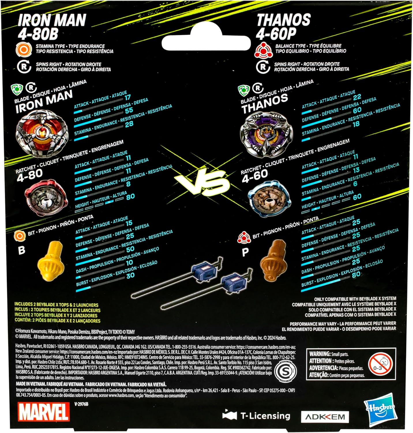 Beyblade X: Marvel - Iron Man 4-80B vs. Thanos 4-60P
