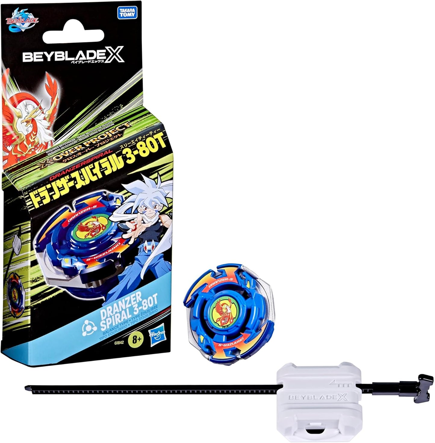 Beyblade X: X-Over Project - Dranzer Spiral 3-80T Starter Pack Set