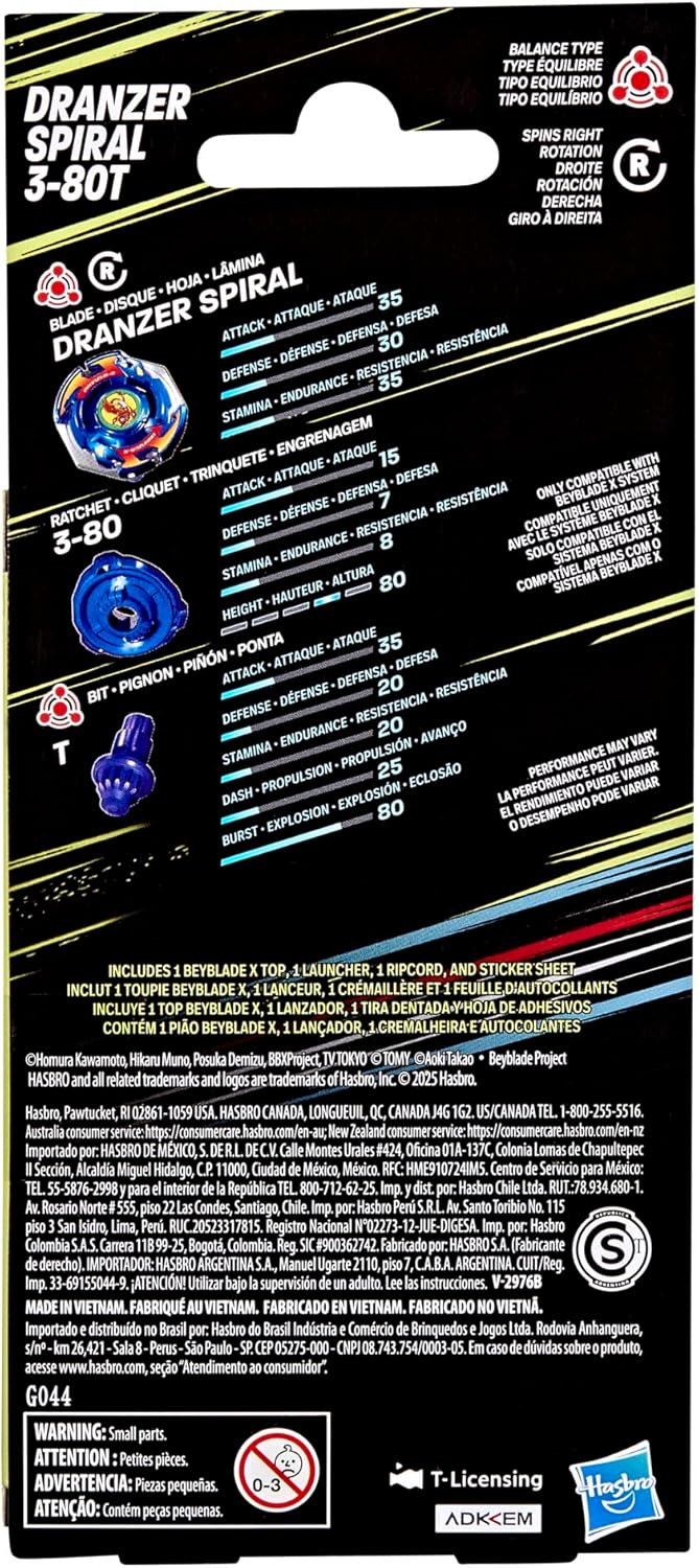 Beyblade X: X-Over Project - Dranzer Spiral 3-80T Starter Pack Set
