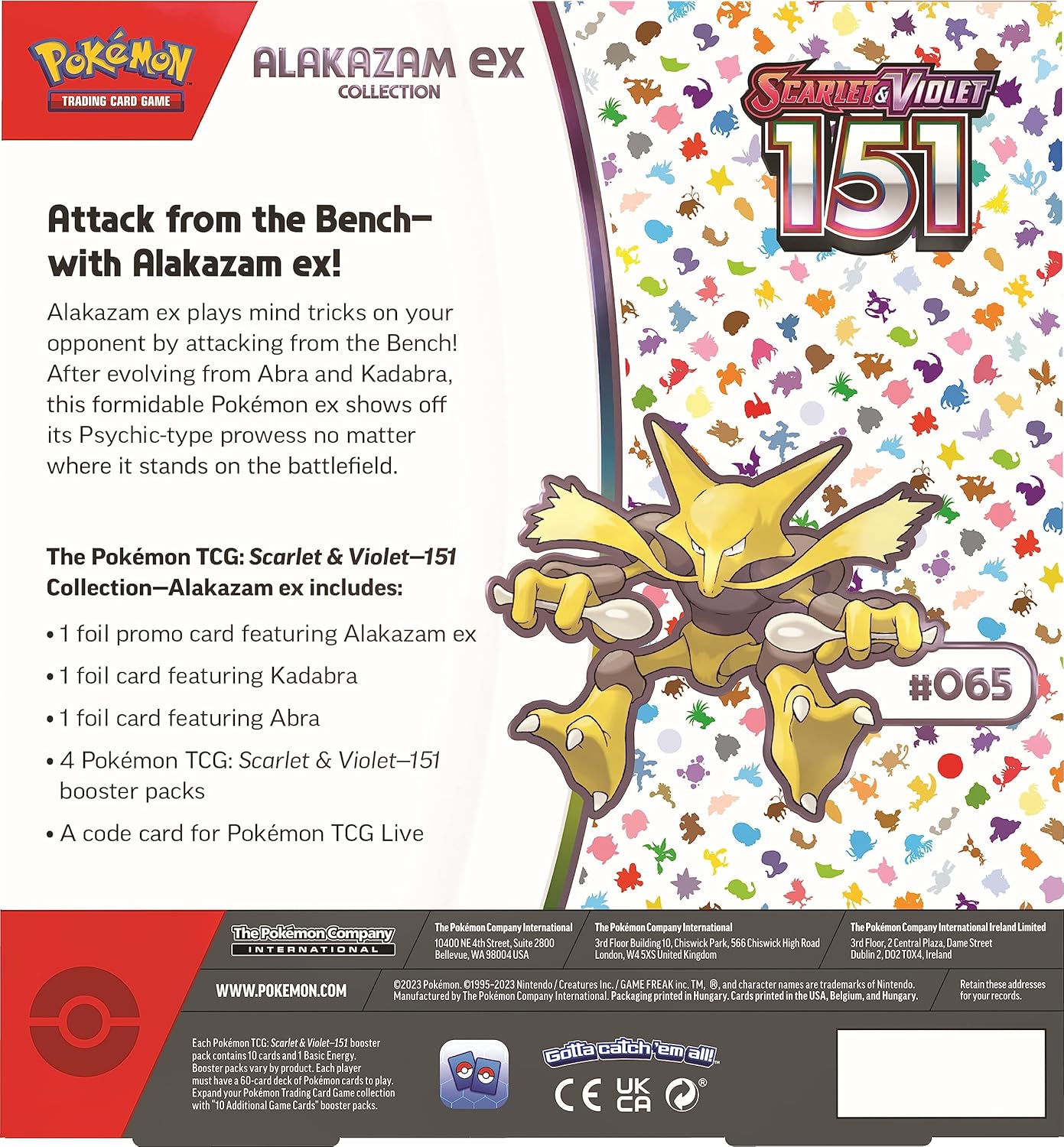 Pokemon Scarlet & Violet - 151 Alakazam ex Collection