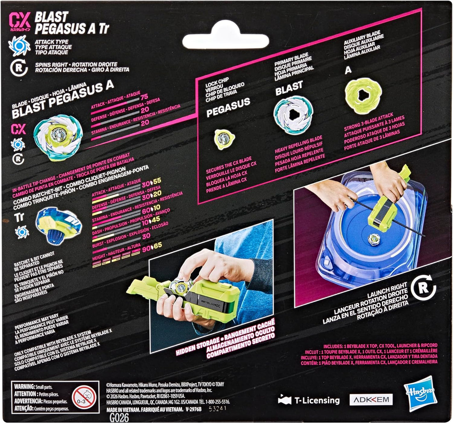 Beyblade X: Blast Pegasus A Tr + Clip and Rip Launcher
