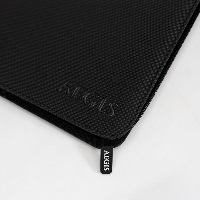 Aegis - 12-Pocket Diamond-Zip Binder (Black)