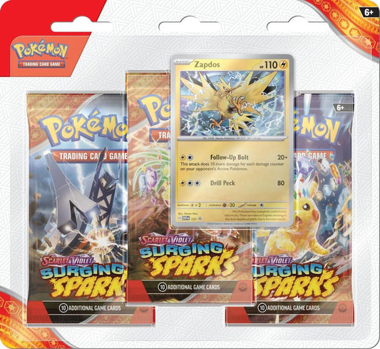 Pokemon Scarlet & Violet - Surging Sparks 3-Pack Blister (Random Design)