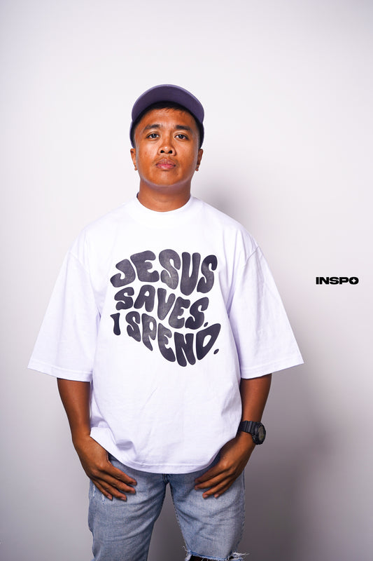 MWTMTSI Originals - Jesus Saves. I Spend. Oversized Tee