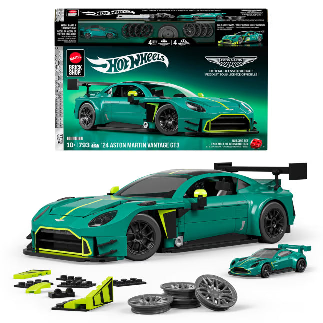 Mattel Brick Shop Hot Wheels: '24 Aston Martin Vantage GT3 Building Set